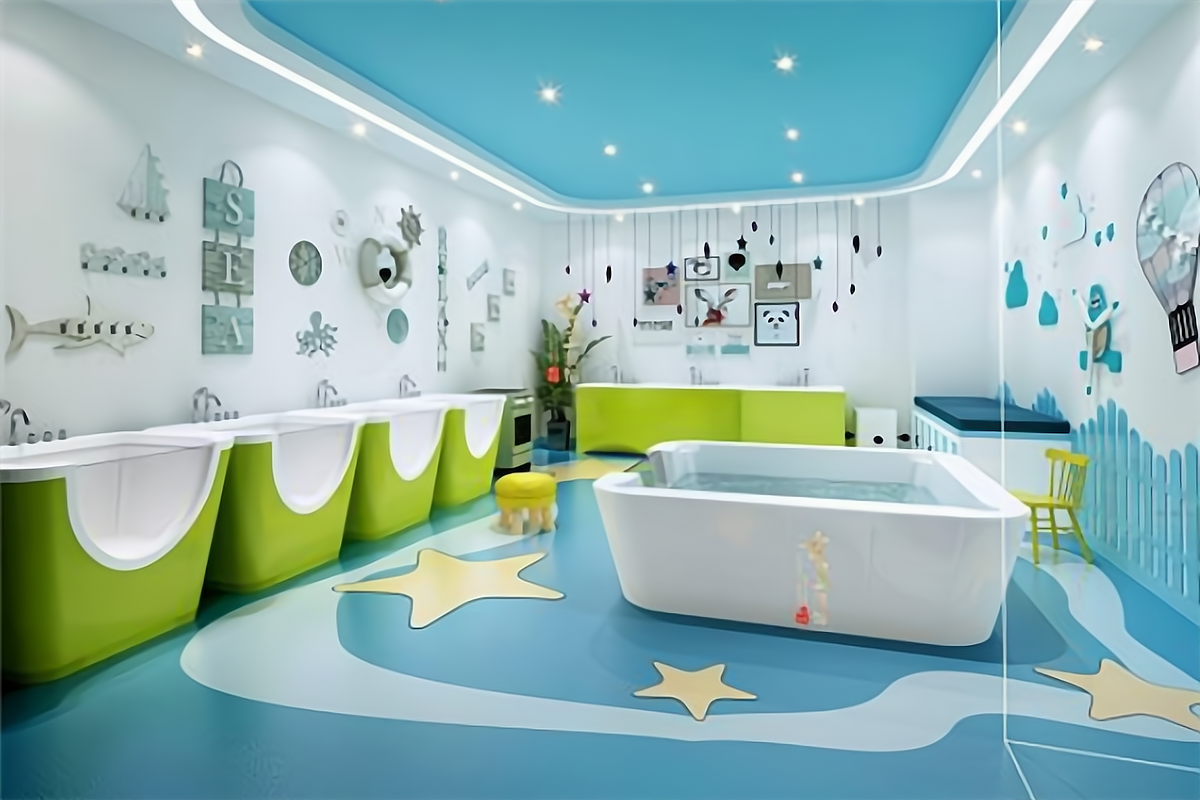 鱼乐贝贝加盟条件婴儿游泳馆中所设计的科学水育课程致力于培养儿童的