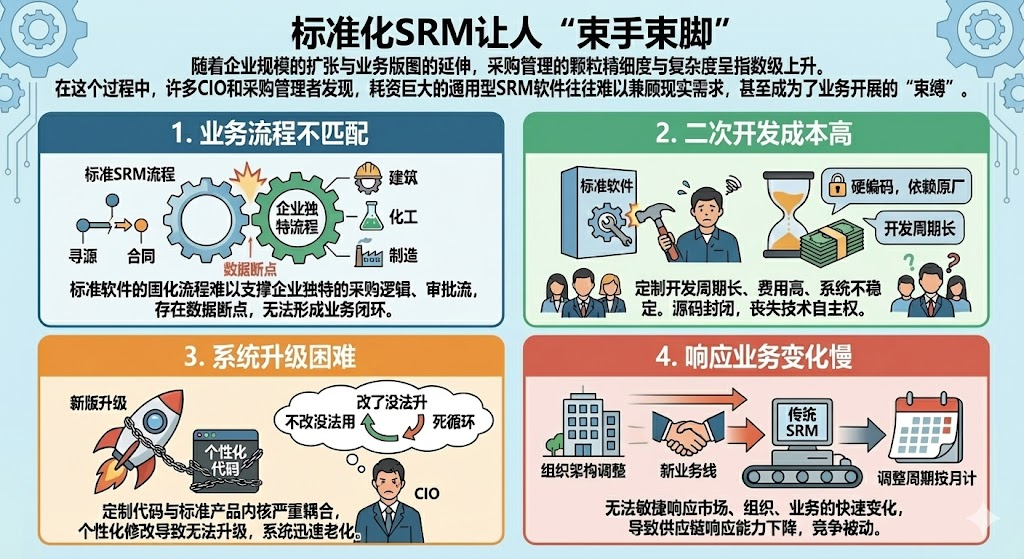 标准化SRM业务流程不匹配示意图